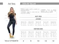 Guía de tallas para jeans. La talla 32 equivale a 85-89 cm de cintura y 106-110 cm de cadera.