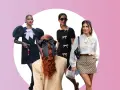 Modelos lucen vestidos negros y blusa con falda, adornados con lazos, un estilo que evoca la moda coquette.