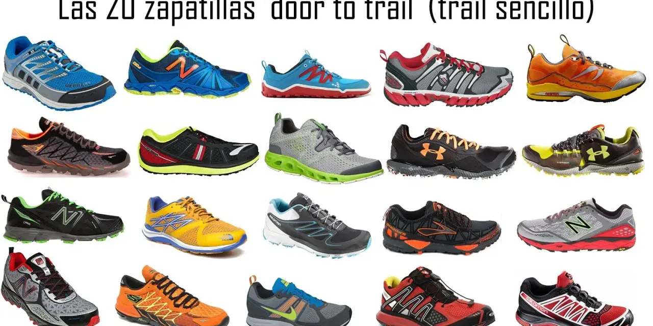 Veinte zapatillas deportivas para trail running, con una variedad de colores y diseños, perfectas para cualquier aventura. ¡Encuentra tus **altra tallas**!