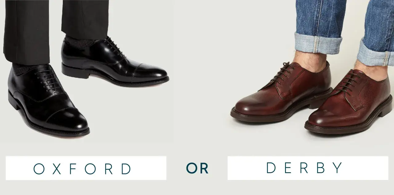 Zapatos negros Oxford con traje o zapatos marrones Derby con vaqueros. ¿Cuál eliges?