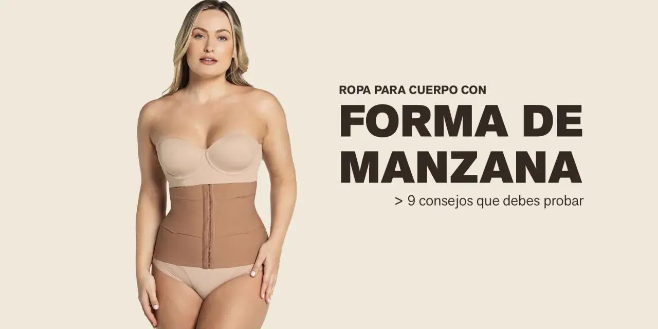 Mujer con ropa interior moldeadora, realzando su figura de cuerpo manzana. Descubre consejos para lucir fabulosa.