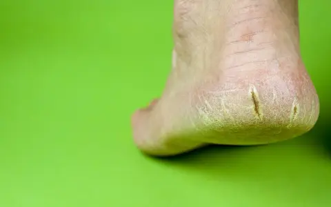 Talón con grietas profundas, mostrando la necesidad de saber como curar grietas profundas en los pies para aliviar el dolor y la sequedad.