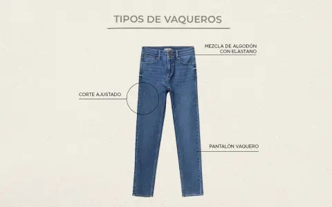 Pantalón vaquero de corte ajustado, mezcla de algodón con elastano. Vaqueros mujer que sientan bien, perfectos para cualquier ocasión.