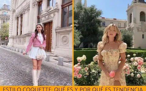 Dos mujeres con un estilo coquette: una con traje rosa y falda blanca, la otra con vestido floral.