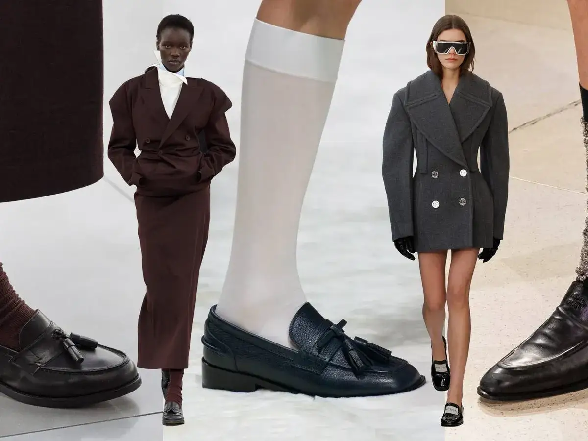 Looks de moda para mujer en otoño: trajes sastre, abrigos cortos y mocasines.